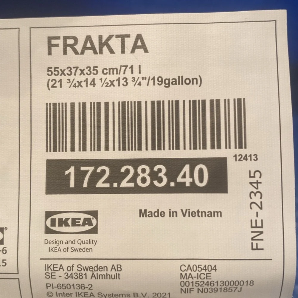 2 NWT Large IKEA Bags